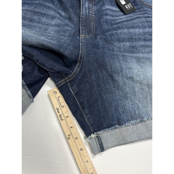 Kut From The Kloth Denim Short Women 26 Blue Catherine Boyfriend Cuffed Stretch - Picture 7 of 8